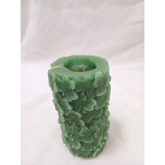 1970 Clover Candle Irish Mid Century Green Carved St. Patrick 6" Tall Chunky VNT - Picture 3 of 10